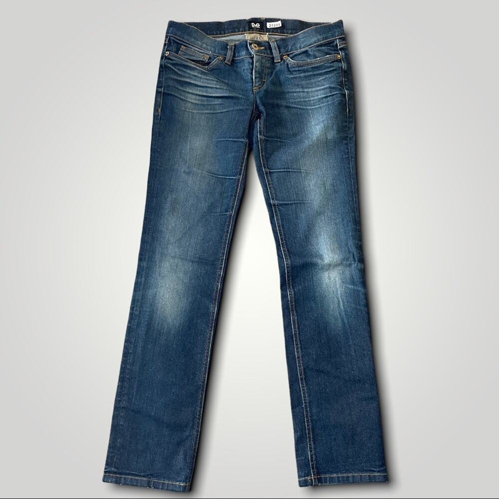 DOLCE GABBANA DESIGNER Y2K LOW RISE STRAIGHT GIRLY JEANS MEDIUM BLUE SIZE 28